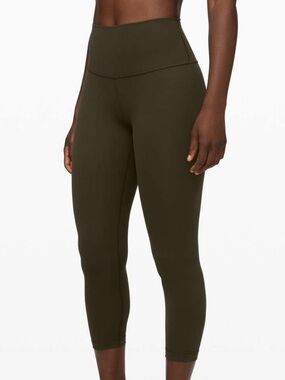 Lululemon High-Rise Olive Green Leggings Cropped 21”